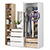 Комплект Муссон Шкаф + Стеллаж + Комод + Зеркало цвет белый/дуб эндгрейн элегантный