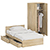 Односпальная кровать с ящиками 1200 со шкафом для одежды 2-х створчатым Стандарт цвет дуб сонома
