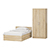 Односпальная кровать с ящиками 1200 со шкафом для одежды 2-х створчатым Стандарт цвет дуб сонома