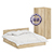 Двуспальная кровать с ящиками 1800 с угловым шкафом Стандарт цвет дуб сонома