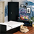 Спальня Стандарт № 3 с кроватью 1200 цвет венге/фасады ТВ тумбы МДФ чёрный глянец