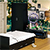 Спальня Стандарт № 3 с кроватью 1200 с ящиками цвет венге/фасады ТВ тумбы МДФ чёрный глянец