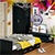 Спальня Стандарт № 3 с кроватью 1400 с ящиками цвет венге/фасады ТВ тумбы МДФ чёрный глянец