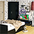 Спальня Стандарт № 3 с кроватью 1600 цвет венге/фасады ТВ тумбы МДФ чёрный глянец