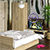 Спальня Стандарт № 3 с кроватью 1800 цвет дуб сонома/фасады ТВ тумбы МДФ белый глянец