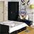 Спальня Стандарт № 3 с кроватью 1800 с ящиками цвет венге/фасады ТВ тумбы МДФ чёрный глянец