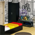 Спальня Стандарт № 3 с кроватью 900 цвет венге/фасады ТВ тумбы МДФ чёрный глянец