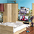 Мебель для спальни Стандарт № 4 с кроватью 1800 с ящиками цвет дуб сонома/фасады ТВ тумбы МДФ белый глянец