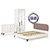 Двуспальная кровать 1600 с мягкой спинкой Валенсия с комодом и шкафом цвет белый шагрень/ткань велутто 19