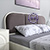 Мебель для спальни с кроватью с мягкой спинкой Валенсия 1600 № 12 цвет белый шагрень/чёрный/ткань велутто 19