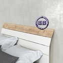 Двуспальная кровать Муссон с ортопедическим основанием цвет белый/дуб эндгрейн элегантный