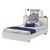 Двуспальная кровать Остин 1600 с ортопедическим основанием цвет белый шагрень/дуб крафт золотой