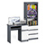 Компьютерный стол с ящиком и дверкой МС-1 правый со стеллажом с ящиками МСТ600 Мори цвет графит/белый