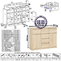Комод с ящиками и дверками Мори МК1200.4 цвет дуб сонома