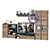 Стенка для гостиной из пяти модулей гостиной Трувор № 35 стиль мебели лофт цвет дуб гранж песочный/интра