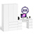 Стол компьютерный 2-х тумбовый со шкафом-комодом МШ1200 Мори цвет белый
