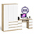 Стол компьютерный 2-х тумбовый со шкафом-комодом МШ1200 Мори цвет дуб сонома/белый