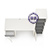 Письменный стол со стеллажом Торонто цвет белый шагрень/стальной серый