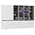 Стенка из шкафов Сидней № 19 цвет белый/чёрный/фасады МДФ белый глянец