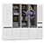 Шкаф Сидней в гостиную № 20 цвет белый/чёрный/фасады МДФ белый глянец