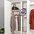 Шкаф для одежды и комод высокий пять ящиков с зеркалом Ника цвет ясень анкор светлый
