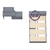 Столик туалетный с лампочками 110 с односпальной кроватью с ящиками Ксения 1200 цвет графит