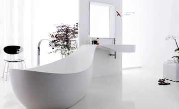 Белый цвет в оформлении ванной