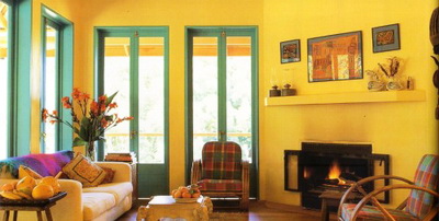 Цветовое сочетание стен и мебели в интерьере