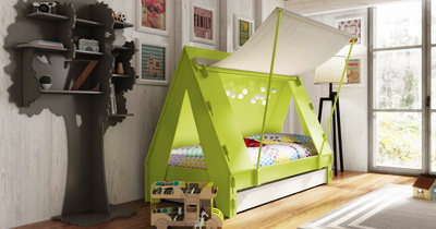 Кровать-палатка в детской комнате
