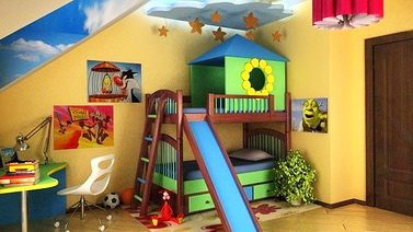 Оригинальный интерьер детской комнаты