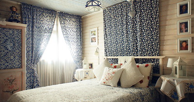 Спальная комната в дачном стиле