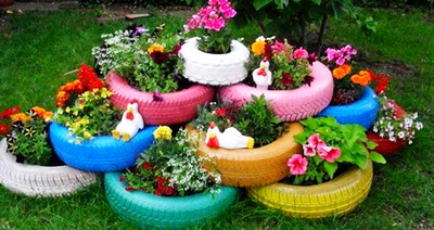 Цветники из покрышки Цветники из покрышки