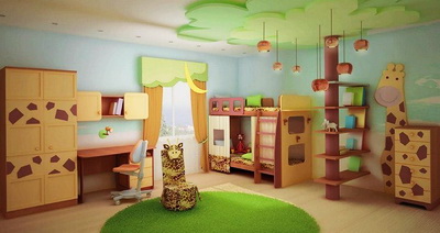 Необычный интерьер детской комнаты в доме