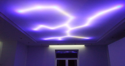 Правильный потолок с подсветкой