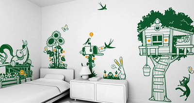 Рисунок на стенах для создания интерьера в доме