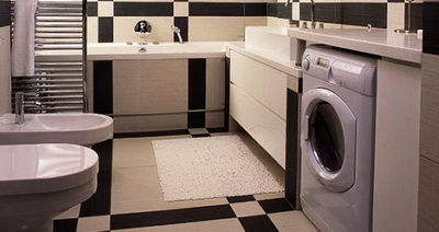 Как разместить в ванной комнате стиральную машину