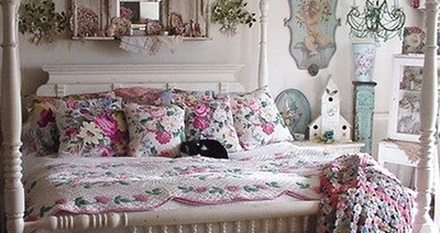 Вязаные цветочные мотивы в спальне
