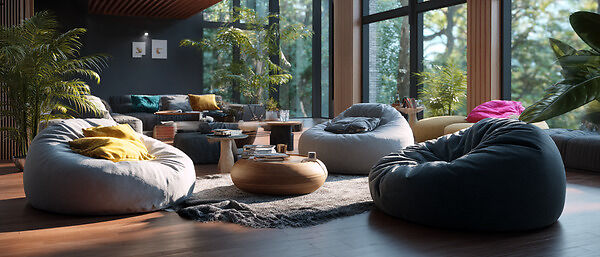 Бескаркасная мебель в интерьере: свобода форм, комфорт и новый взгляд